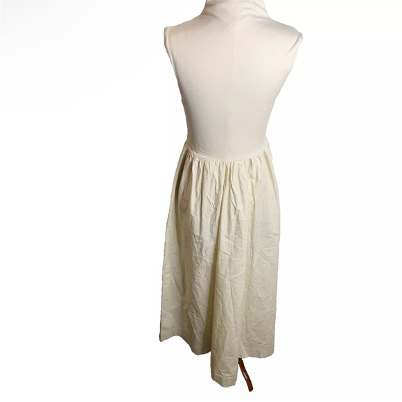 Jcrew Fitted knit mockneck dress with poplin skirt in natural - Picture 4 of 6